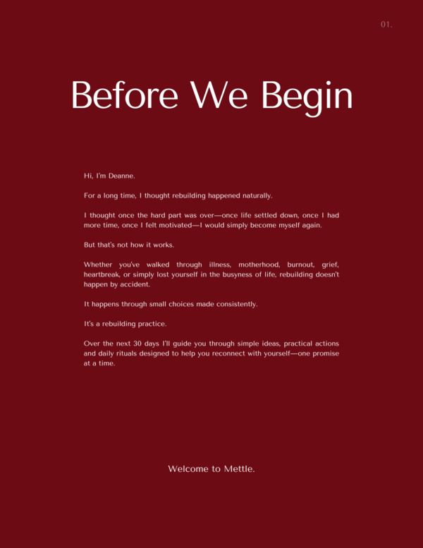 Mettle: A 30-Day Rebuilding Ritual (Digital Download)